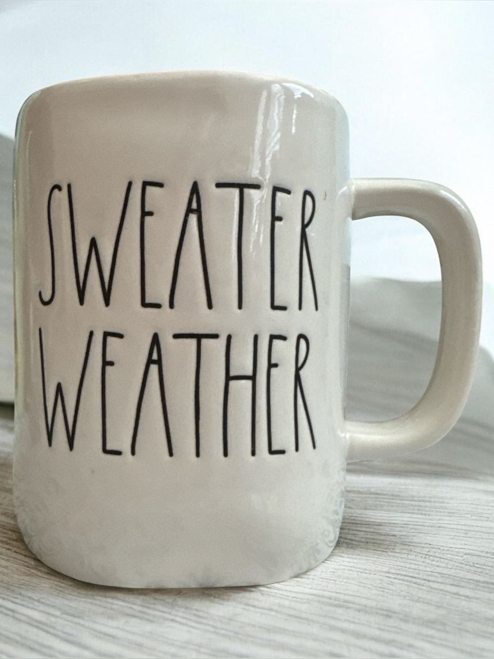 Rae Dunn cream and black 'SWEATER WEATHER' Graphic Mug